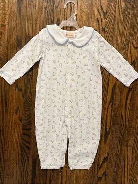 Baby Luigi White & Light Blue Printed Golf One-Piece Playsuit
